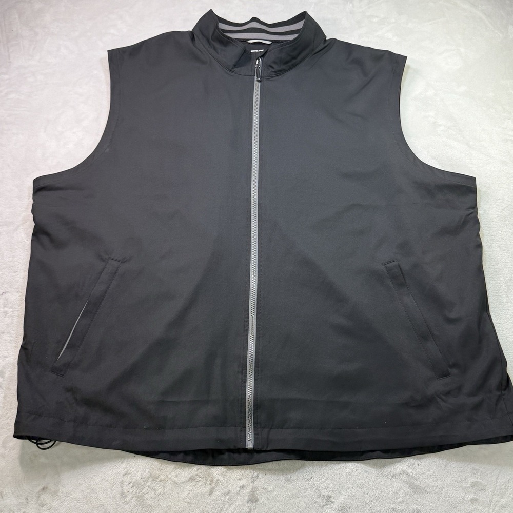 Cutter & Buck DryTec Golf Vest Mens 3XB Black Full Zip Wind Vest Big Tall